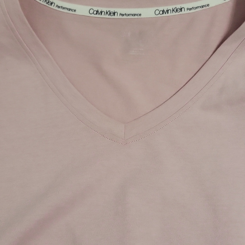 Calvin Klein Women's Light Pink Short Sleeve Tee - Picture 3 of 6